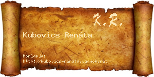 Kubovics Renáta névjegykártya